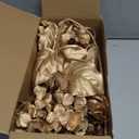 Hollyone 3Pcs Christmas Flowers Gold Artificial Hydrangea Flowers 26.8inch Fake Hydrangea Flower Floral Arrangements Bouquets Xmas Faux Hydrangea Stems Wedding Party Centerpieces Christmas Home Decor