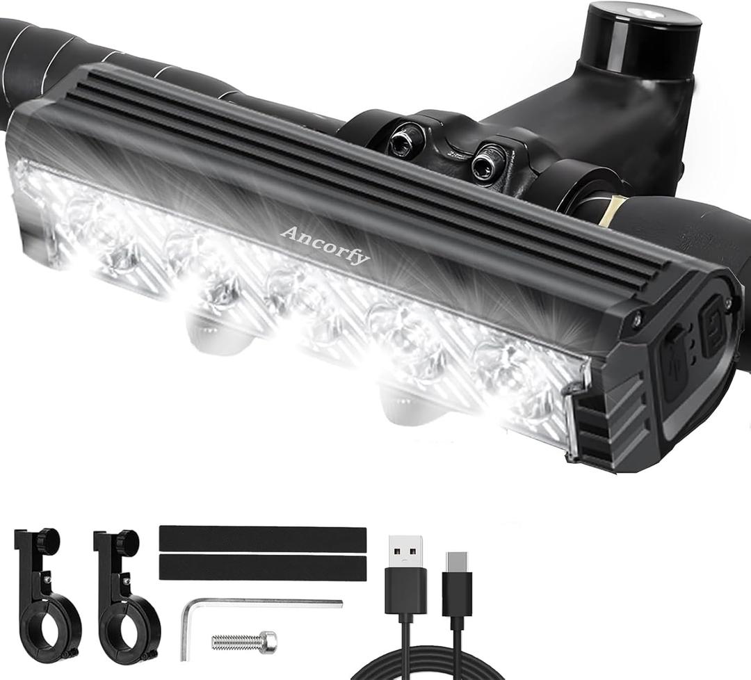 Super Bright LED Bike Light, USB Rechargeable Bicycle Headlight, Waterproof Bike Headlight, 5 Modes 2500 Lumen Bicycle Headlight, MTB Off-Road Cycling Commuting