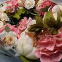 Lvydec Artificial Peony Flower Wreath - 15" Pink Flower Door Wreath Spring with Green Leaves for Front Door, Wedding, Wall, Home Decor