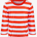 Kids Costume Shirt Boy Girls Short Sleeve Striped Top Halloween Cosplay 7-8 Years