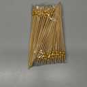 100 Pcs 8 Inch Long Cocktail Picks Fancy Toothpicks for Appetizer Bamboo Cocktail Sticks for Fruit Drink Dessert Barbecue Charcuterie Pearl Skewers for Wedding Birthday Baby Shower Party (Gold)