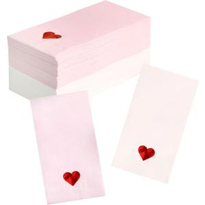 Valentine Dinner Napkins Disposable - 100 Pack - Heart Paper Napkins Valentine's Day Paper Towel Guest Napkins for Valentine Decoration Decor