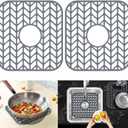 JOOKKI Sink Protectors for Kitchen Sink, 12.25"X11.5" Center Drain mat for bottom of sink, Protect Kitchen Sink bottom from Scratches, Dishwasher Safe Grid Mat for Kitchen(Gray, 12.25"x11.5"x2 Center)