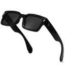 2 x ZIMUSUN Square Frame Sunglasses for Women Men Trendy Chunky Rectangle Sun Glasses Black Shades(A2 Black/Red)