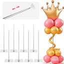 Metal Balloon Stands for Table, Adjustable Height 15.75 Inch to 33 Inc Reusable Table Balloon Stand Kit for Tabletop Centerpiece Party Decorations (8 Pack)