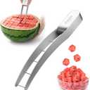 Watermelon Cutter Slicer,Stainless Steel Watermelon Cube Cutter Quickly Safe Watermelon Knife,Fun Fruit Knives Salad Melon Baller for Kitchen Gadget