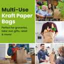 Reli. Paper Grocery Bags w/Handles (100 Pcs, Bulk)(12"x7"x14") Large Paper Grocery Bags with Handles - Heavy Duty 57 Lbs Basis - Shopping, Takeout/To Go, Retail (Brown/Kraft)