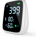 5-in-1 CO2 Carbon Dioxide Detector, Dienmern Portable Air Quality Monitor Indoor, 1600mAh Powerful Battery CO2 Monitor for CO2/Temp/Humidity, LED Display CO2 Detector for Travel/Office/Home/Grow Tents