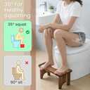7 Inches Acacia Wood Toilet Stool Squat for Adults,Foldable Poop Stool for Bathroom,Portable Potty Step Stool with Non-Slip Strip,No Assembly Required
