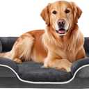 Sweetcrispy Orthopedic Dog Bed, XL Large Memory Foam Puppy Cat Bed with Washable Waterproof Removable Cover & Non-Slip Bottom for Pet Calming Sleeping (42"x32", Gery)