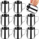 Dandat 8 Pcs Milk Frothing Pitcher Espresso Steaming Pitchers 12 Oz Stainless Steel Milk Steamer Cup Frother Jug for Espresso, Latte Art, Chai Cappuccino Hot Chocolate