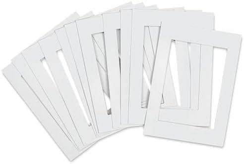 INOVART Mat Frames, 5" X 7", White, 5-Pack
