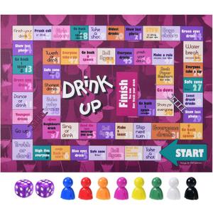 Drinking Games,Leather Mat Drinking Board Game for Adults,Interactive Girls Night Drinking Games,Bachelorette Party Games,Age 21+,2-8 Players (Purple)