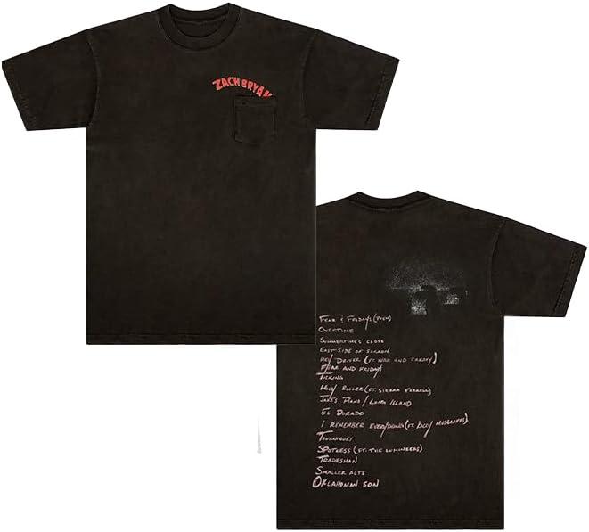 Zach Bryan Unisex Adult Official Merch Smoke Pocket Tee Medium