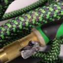 PowerFlow Garden Hose, NON-EXPANDABLE 25 Feet Premium Quality Stainless Steel Metal Water Hose with Durable Fabric Skin, Hose For Commercial, Residential Use, Bonus 10-way Spray Nozzle (25 Ft, Green)
