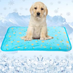 SEIS Dog Ice Pad Ice Silk Cats Kennel Mat Pet Cooling Pad Summer Cool Bamboo Mat Breathable Pad (Blue Fruit, M