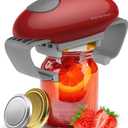 Higher Torque Electric Jar Opener for Seniors with Arthritis Fit Almost Jars Size, Strong Tough Automatic Jar Opener for Weak Hands, Hands Free Battery Operated Bottle Opener for Arthritic Hands Red, 7.28*4.33*2.75inches