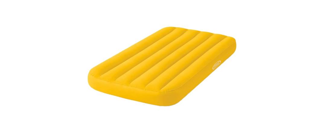 Intex 66803EP Cozy Kidz Inflatable Airbed: Fiber-Tech – Velvety Soft Surface – Carry Bag Included – Yellow – 34.5" x 62" x 7"