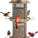 Bird Feeder for Outdoors, Double Layered Circular Tower Birdfeeder, Metal Bird Feeders with Cover Fixing Buckle for Outside Hanging, 4Lbs Capacity