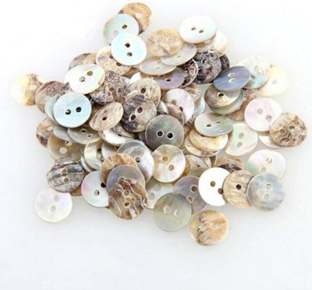 Welecom 1000 Pcs Natural Shell Buttons 10mm 2 Hole Mother of Pearl Round Shell Buttons for Cloth Sewing Craft Buttons