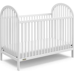 Graco Olivia Convertible Crib (White)  GREENGUARD Gold Certified, 100% Solid Wood, Fits Standard Crib Mattress, Converts to Toddler Bed and Daybed, 4 Adjustable Mattress Heights