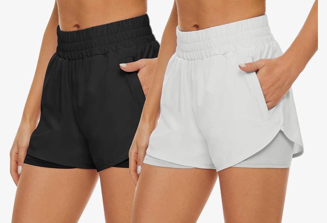 2 Pack Athletic Shorts for Women, Quick Dry Running Shorts with Pockets High Waisted Workout Gym Sports Shorts Size Large 2 Pack Athletic Shorts for Women, Quick Dry Running Shorts with Pockets High Waisted Workout Gym Sports Shorts Size Large