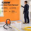 1200W Airless Paint Sprayer, 3000PSI High Efficiency Electric Airless Sprayer, Fine and Even Painting Effect, with Anti-Clogging Hose(9M), for Home Interior and Exterior Furniture and House/Fence