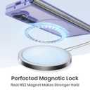 Magnetic Case for Samsung Galaxy Z fold 6 Case, Slim Translucent Matte Phone Cover with Shockproof TPU Frame & Scratch-Resistant PC Back, Strong Magnetic Ring, Lavender Purple