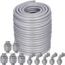 1 Inch 150 FT Non Metallic Liquid-Tight Conduit and Connector Kit - Includes 5 Straight and 4 Angle Fittings for Electrical Wiring