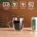 3 x Wlasss Double Wall Insulated Glass Coffee Mugs set of 4-13 oz Clear Hand Blown Glass Coffee Cups with Handle for Cappuccino, Latte,Espresso,Tea Bags,Americano,Beverages, Gifts for Christmas (EXP 02/10/27)