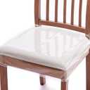 4 Pack Plastic Dining Chair seat Covers/slipcovers with Adjustable Belt Strap (20 W x 17D x 4H)