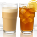 LEMONSODA Stackable Iced Coffee Glasses Set of 6, 48-15 and 21oz Drinking Glasses for Lattes, Tea, Coffee, and Water (21oz, Set of 6)