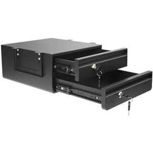 14.17" D Double Under Desk Drawer,Under Desk Pull out Storage Organizer with Lock and Keys,Adjustable Height, Metal Storage Drawer with Slide Extension Mounted Under Flat Wooden Table or Workbench