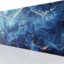 KTRIO Large Gaming Mouse Pad Desk Mat, Superior Micro-Weave Cloth, Non-Slip Rubber Base, Stitched Edges, Water-Resistant, for Gamer, Office & Home, 31.5 x 15.7 InchBlue Marble, 31.5l X 15.7w Inches