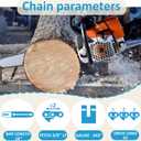 MS170 Chainsaw Chain 16 Inch for Stihl MS170 MS171 MS180 MS180C Chain Saw 55DL 3/8" LP Pitch .043" Gauge 61PMM355 2 Pack