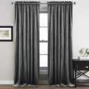 StangH Gray Velvet Curtains 96 inches - Bedroom Luxury Velvet Curtain Panels Blackout Draperies Heat Insulated Sliding Door Panel Drapes, 52 by 96 inches Long, 2 Panels (52"W x 96"L (Pack of 2), Grey)