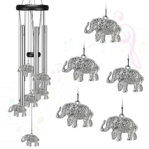Virekm Windchimes Outdoors Clearance, Door Chime Wind Chimes for Outside Sympathy Wind Chimes for Patio Decoration, Garden Decor. Zen Garden Decor（Elephant）
