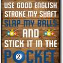 Funny Billiards Tin Sign Pool Table Accessories Pool Room Decor Playing Pool Metal Sign Billiards Gifts For Men Billiard Hall Decoration Signs 8 X 12 Inch (Black)
