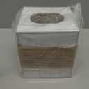 Threehoney Wood Tissue Box Cover Square Beach Farmhouse Bathroom Accessories Conch Starfish White Tissue Box Holder with Slide Out Bottom Rustic Ocean Room Decor Coastal Napkin Holder