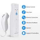 Zamia 2 Packs Upgrade Controller with Silicone Case and Wristband,Remote Controller Compatible for Wii/Wii U Games