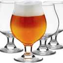 Beer Glasses Set of 4, 16 OZ Classic Craft Goblet Glasses, Premium Tumbler Set, Pub, Unique Design Beer Glasses, Dishwasher Safe