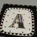 MACKENZIE-CHILDS Monogram Dish, Decorative Ceramic Letter Plate, 5 3/4" Square, A