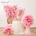 50pcs Faux Pampas Grass,17.7" Artificial Fluffy Pampas Grass Decor Short Fake Pompos for Home Room Birthday Party Centerpieces Decoration(Gridient Pink)