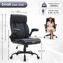 High Back Ergonomic Executive Office Chair with Flip-Up Armrest | Faux Leather, 360 Swivel, Height Adjustable, 90 Flip-Up Armrests Desk Chair, Black