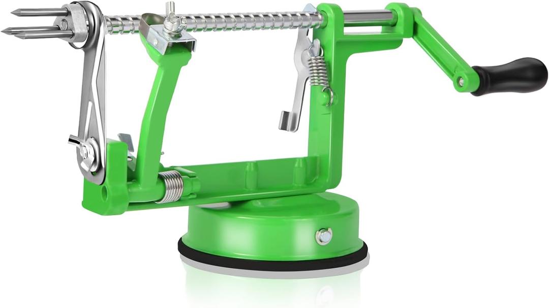 Apple Peeler Corer,Apple Slicer With Stainless Steel Blades,Fruit Cutter Machine, Convenient and Funny, Creative Kitchen Tool Gift for Baking LoverGreen