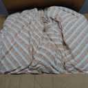 100% Cotton Comforter King Size, Soft Waffle Bedding Set, Pumpkin Brown