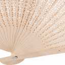 60 Pack 8 Inch Sandalwood Fan, Folding Wooden Openwork Personal Hand Held Folding Fans, Decorative Folding Fans for Wedding Decor, Dancing, Birthday Gift