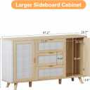 63" Large Farmhouse Sideboard Buffet Cabinet, 15.7"D x 63"W x 34.5"H