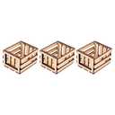 Toddmomy 3Pcs Miniature Wooden Milk Crate Dollhouse Fruit Basket Mini Storage Box for Dollhouse Fairy Garden Accessories Micro Landscape Decor