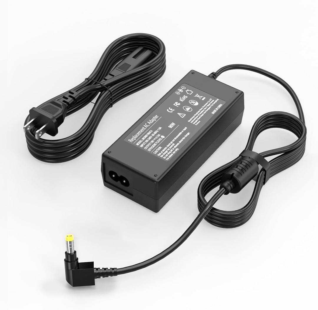 Laptop Charger Compatible with Toshiba Satellite PA3468U-1ACA, PA3516U-1ACA, PA3714U-1ACA, PA5035U-1ACA, PA5177U-1ACA, PA5180U-1ACA, PA3467U-1ACA, PA-1900-04, PA-1900-05, PA-1900-24 Power Supply Cord